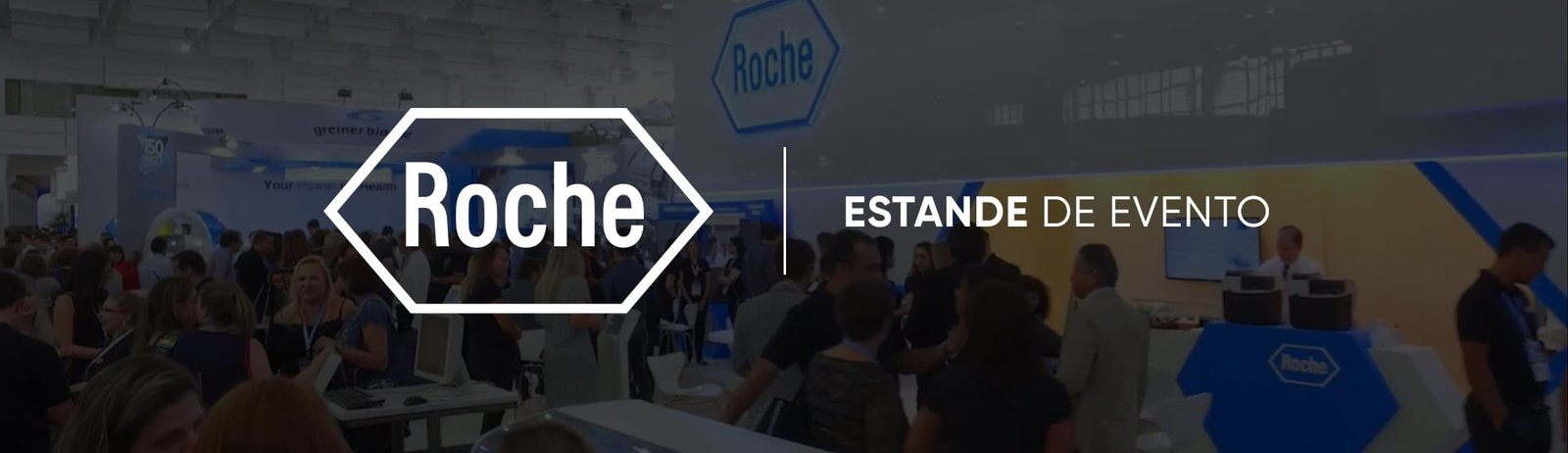 Estande Roche em feira de neg&oacute;cios